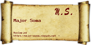 Major Soma névjegykártya